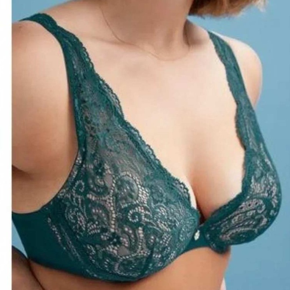 ThirdLove 24/7 Lace Contour Plunge‎ Bra Size 34G Underwire Floral
